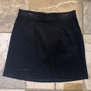 Black corduroy mini skirt
